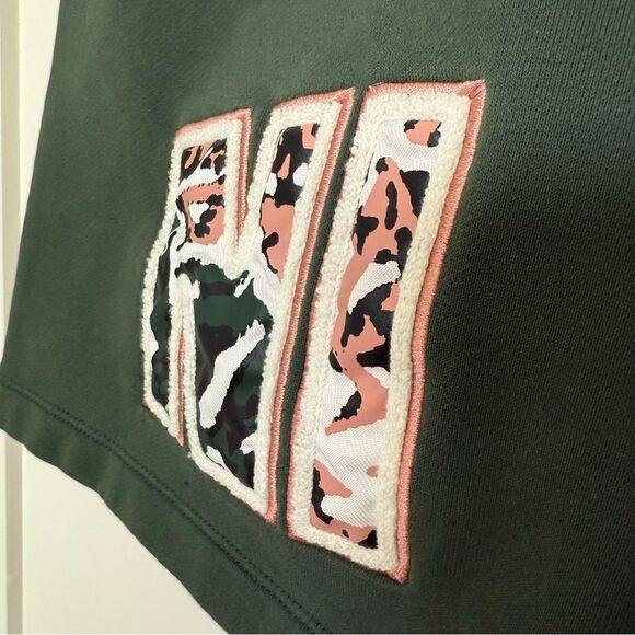 Nike Shorts 4.5'' Mens Sz L Green Fleece Plush Logo Sportswear Activewear Rare! - Picture 4 of 12